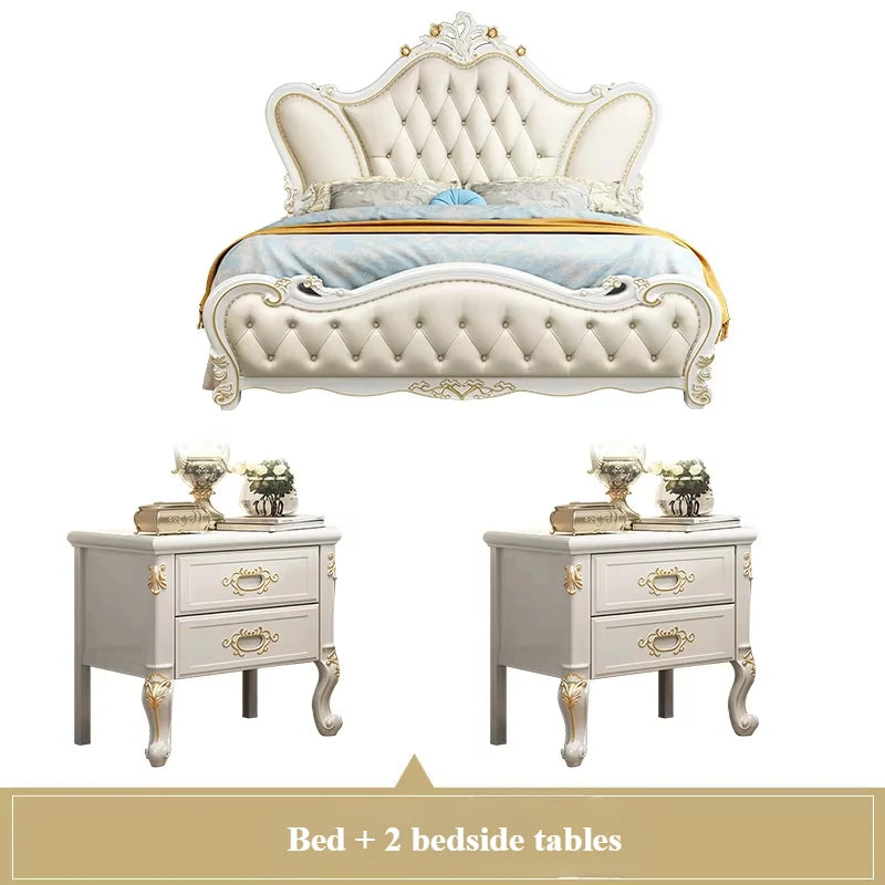 Modern Luxury Design King Size Italian Bed Frame w. Aesthetic Storage