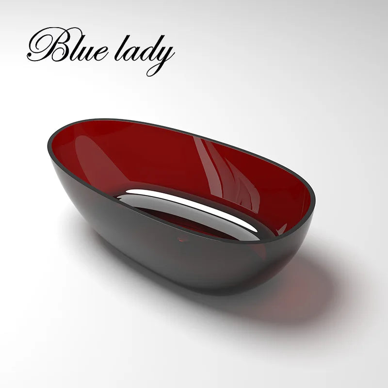 Lady Blue channel transparent free standing bathtubs, unsaturated resin, supplies