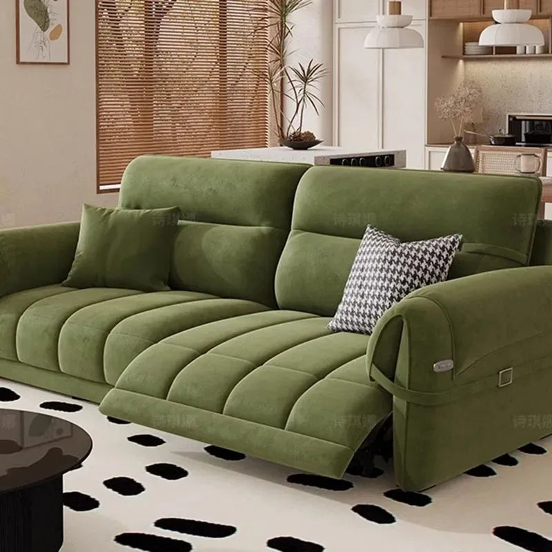 Nordic Modern Green European  Sofa Design Extendable Floor Recliner  Sofas