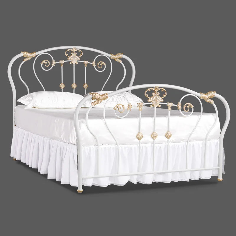Nordic White Metal Master, Simple European Style Girl  Bed Frames