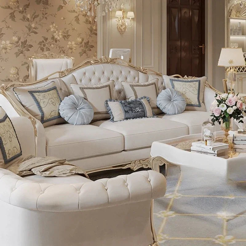 Europe Designer Sofa Chair Unique Wood Modern Recliner, Love Seat White Cushion Sofas
