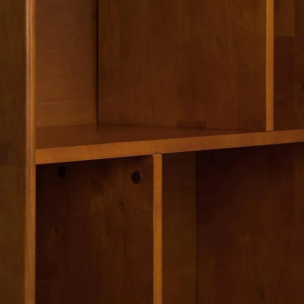 Draper SOLID HARDWOOD Teak Brown Mid Century Wide Bookcase and Storage Unit