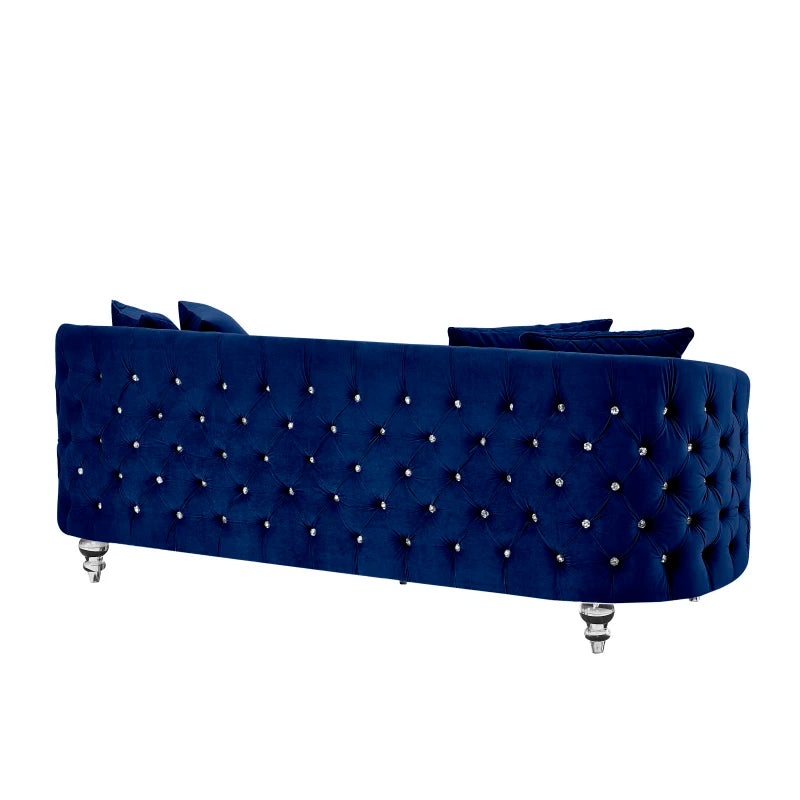 Velvet Upholstered  Three Seater Sectional ,Modern Style Button Tufted Sofa, loveseat and Armchair