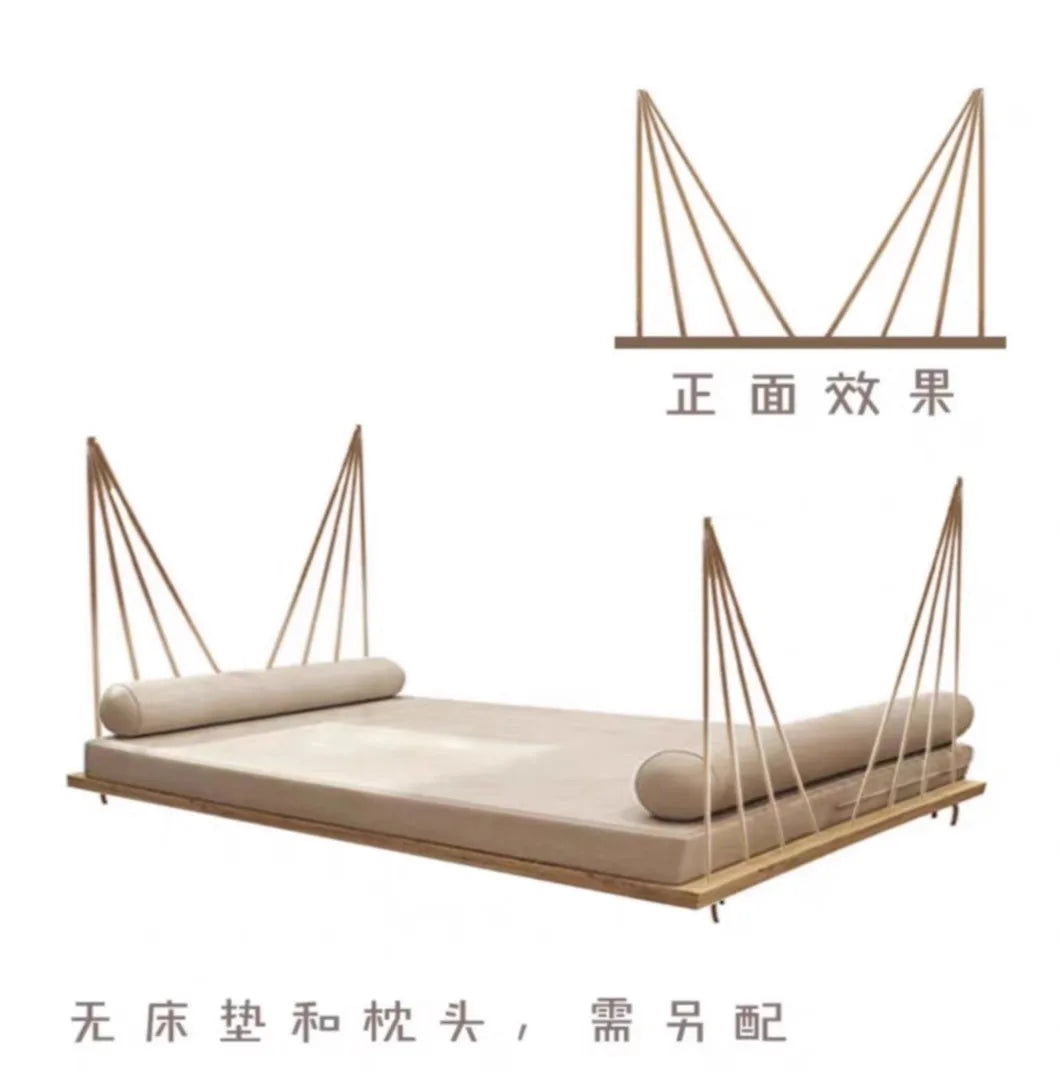 American Style Comfortable Fashionable Aesthetics Simple Unique Wedding Design Bed Frame Hang