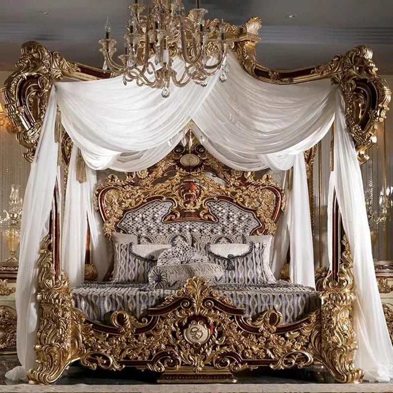 Nordic Unique Multifunction Wood King Size Headboard & Modern  Sleeping Luxury  Bed