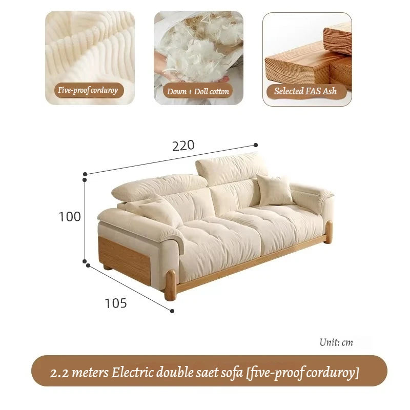 Japanese New Lazy  Simple Square Electric Designer Puffs Modern Solid Wood  Couches