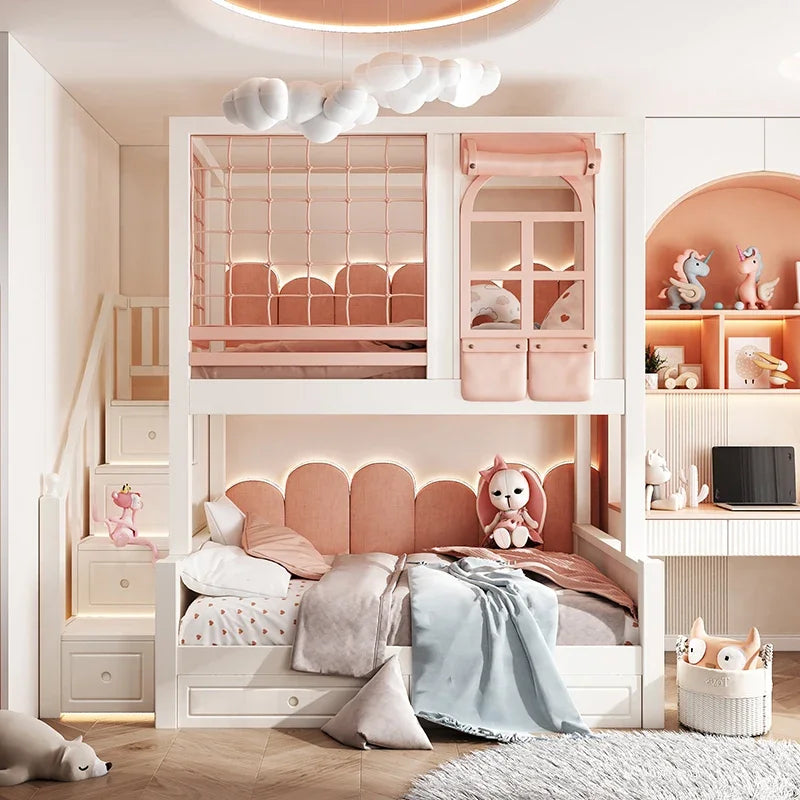 Nordic Modern Custom Master Double High Storage Luxury Design Wood Bunkbeds