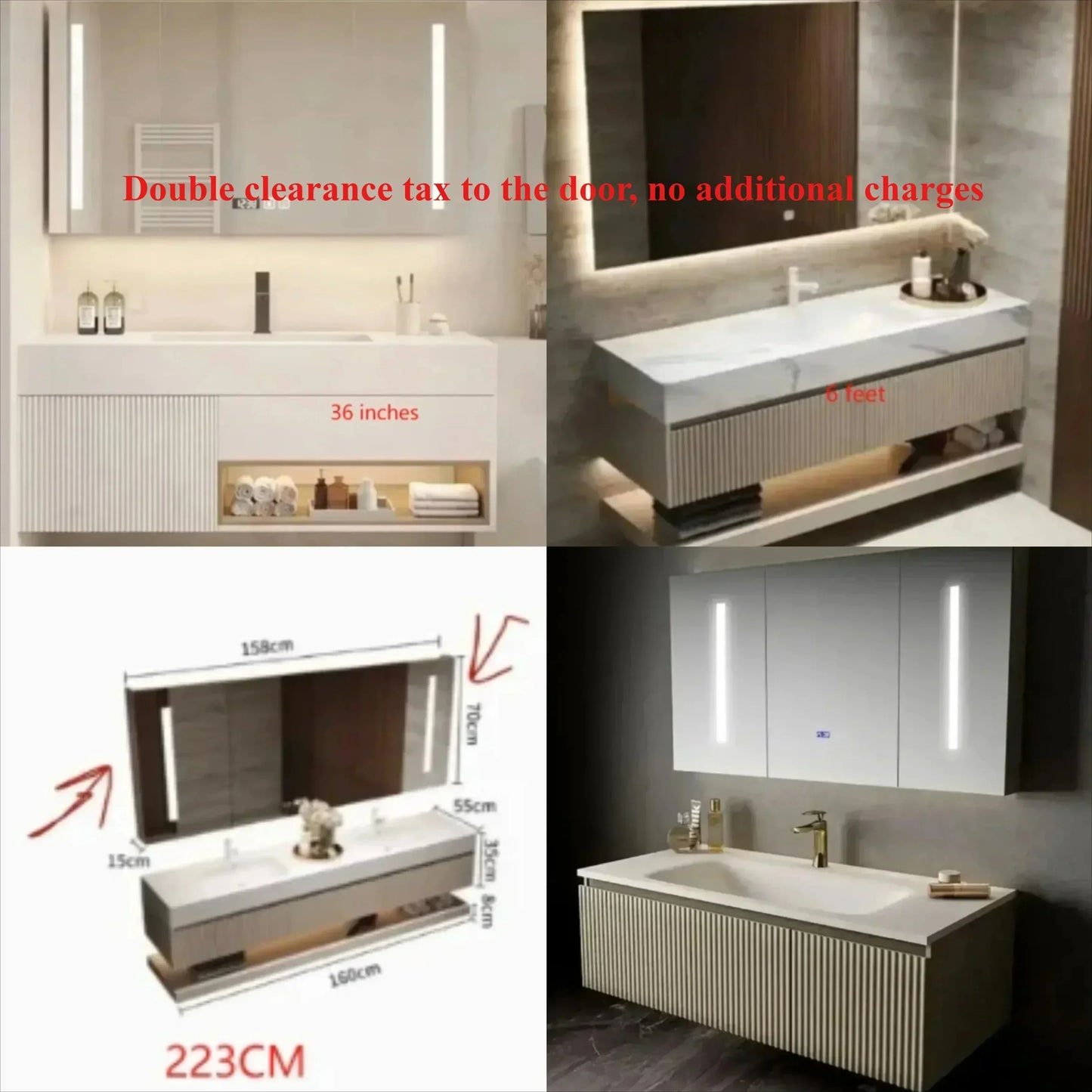 Wooden Cabinet Storage, Double column washbasin, closed wall shelf with drawer