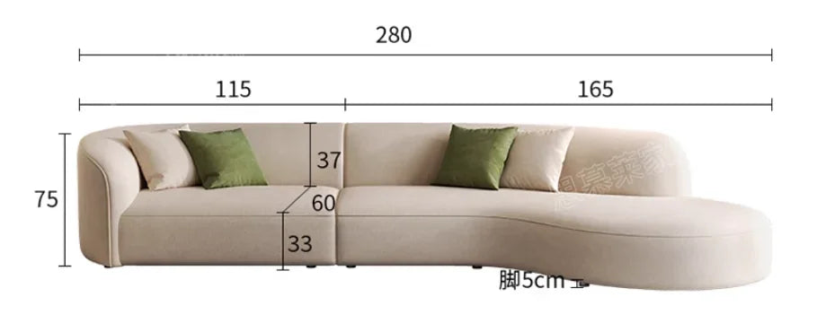 Divano Moderno Wood Frame Design Filler  Beige Sofas, Reclining Corner Lounges Salon Sofas