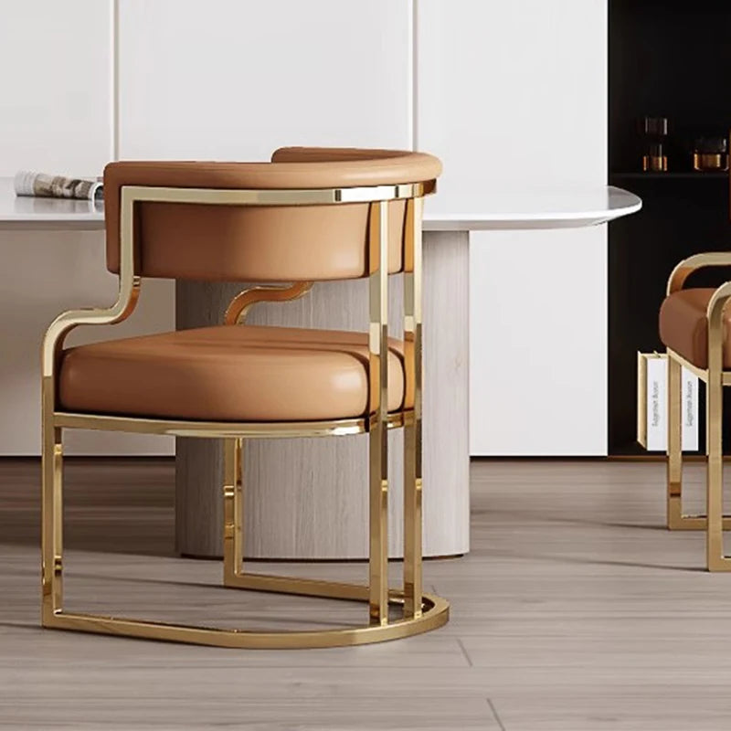 Nordic Banquet Chairs Metal Legs White And Gold Unique Relax Lounge chairs