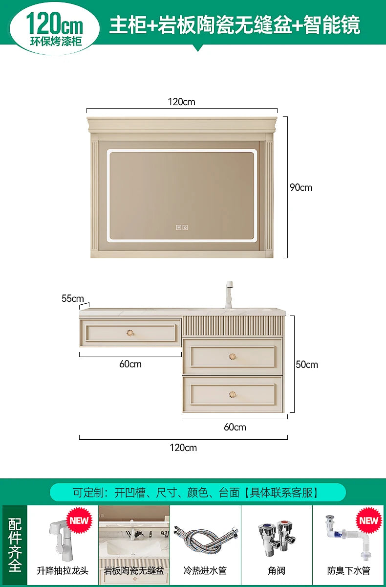 French Ceramic Vertical Vanity, Portable Toilet Wall Shelves Desk Storage Organizer, rock sinks cabinet