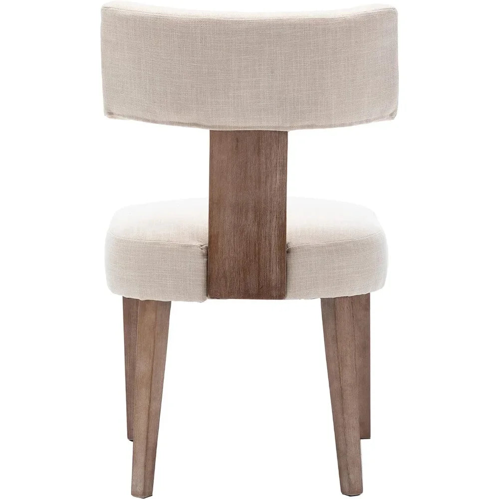 Modern Upholstered Chairs, Set of 4, wood Legs