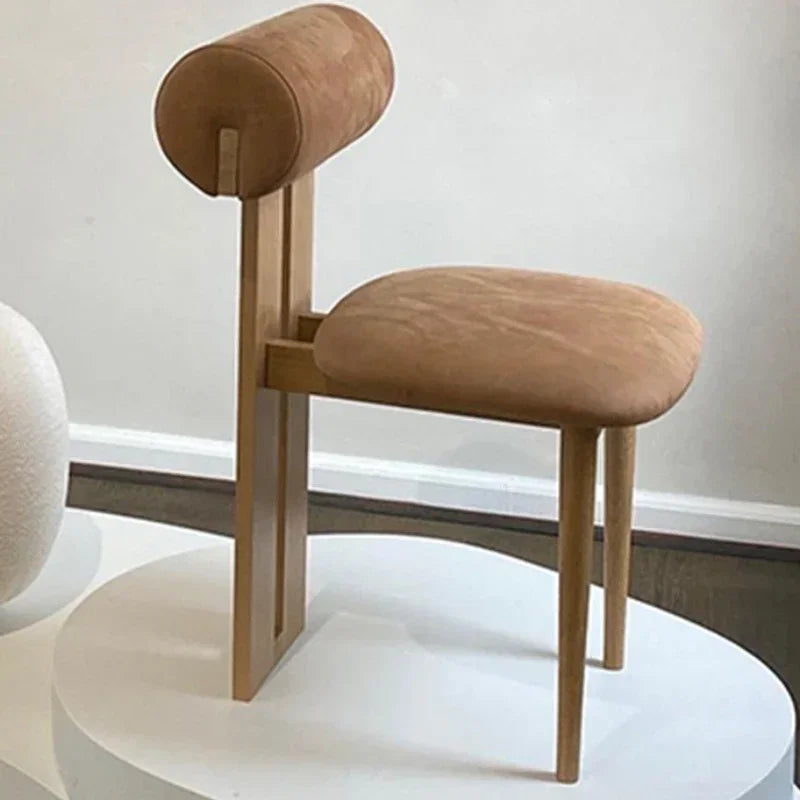 Nordic Vintage Makeup Chairs Casual Wood w/ backrest