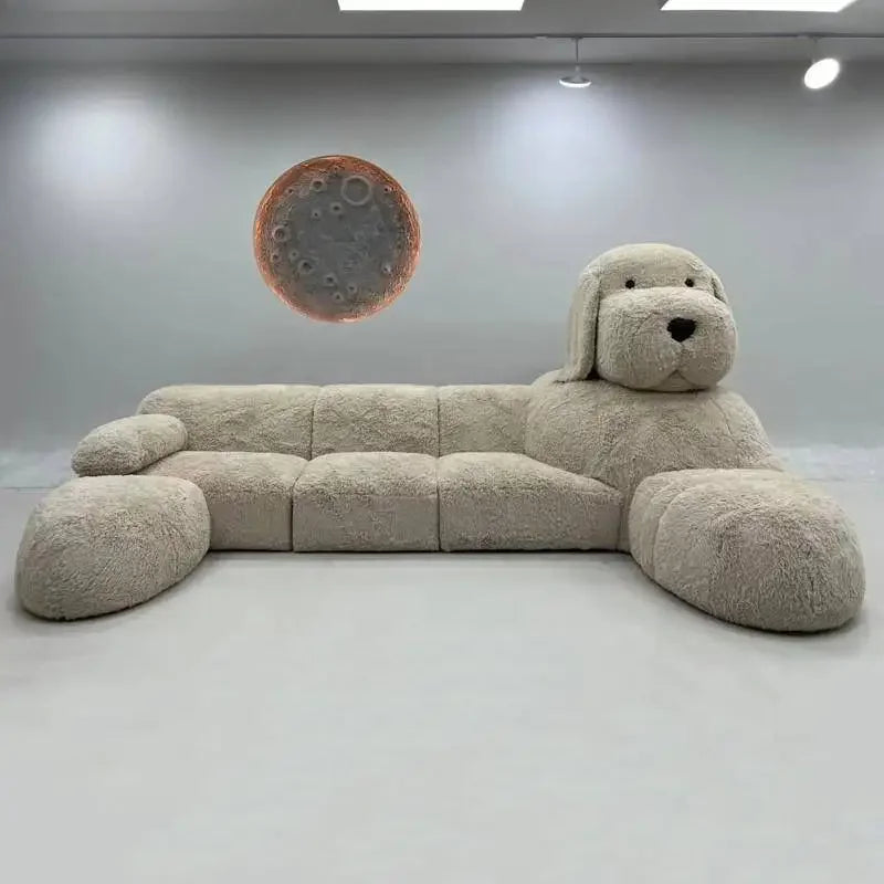 Lazy Lounges Design, Large Brown Wood So fa Puffs Couch, Luxury Salon Recliner