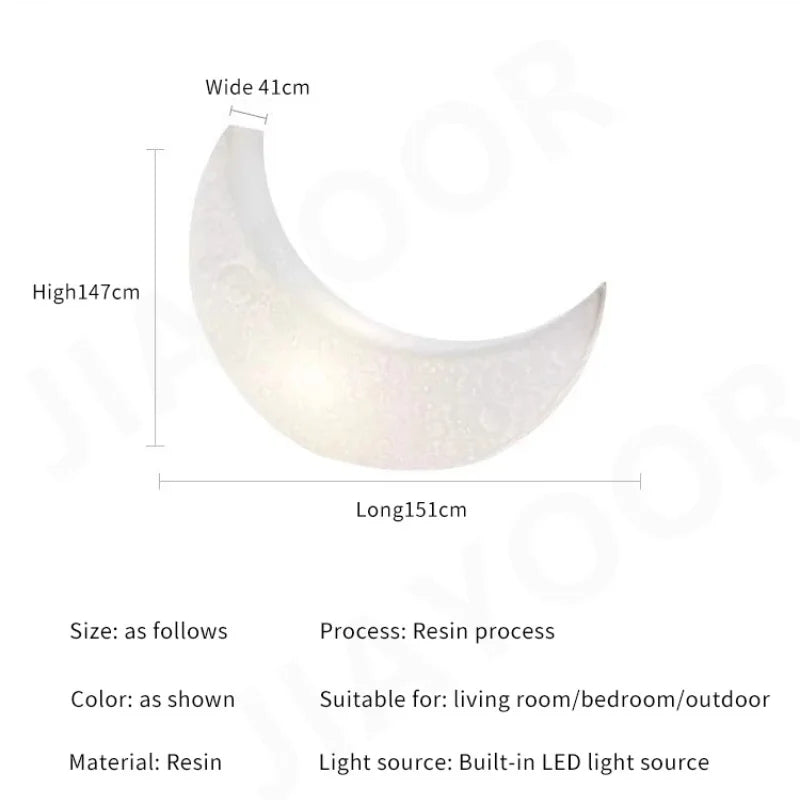 Nordic Creative  Romantic Design Lounge chair, atmospheric Decoration Crescent. Moon Floor Lamp