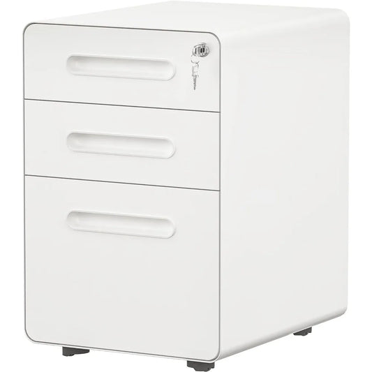 Metal File Cabinet, 3 drawers, rolling, lock, mobile,