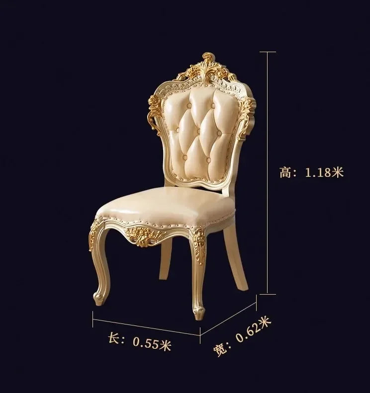 European Gold Vintage Wooden Design Luxury Rectangular Space Saving Table