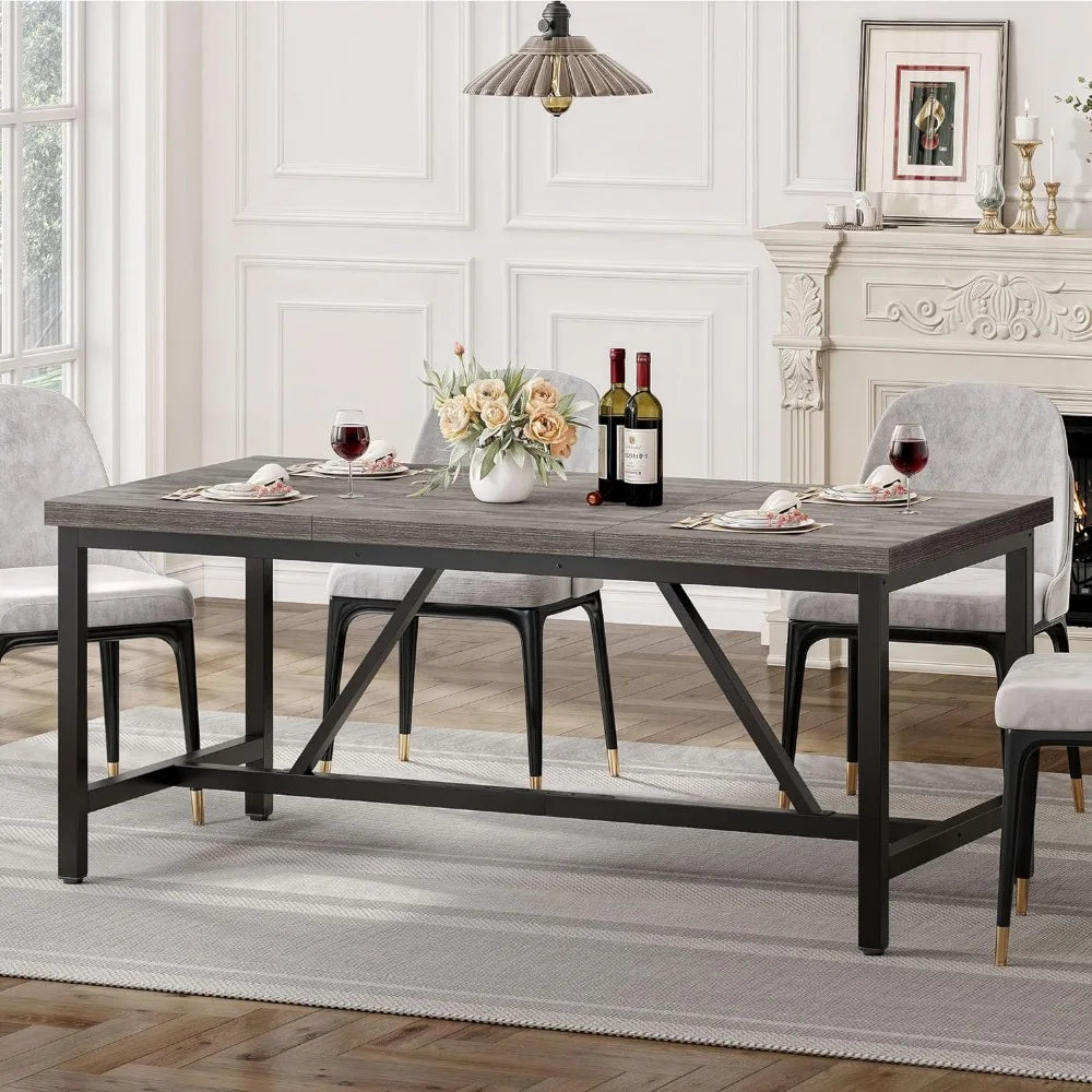 Rustic Grey Large Dining Table