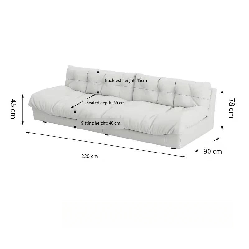Minimalist Light Luxury Cream Clouds  Straight Comfort Sofa Bed Xxl
