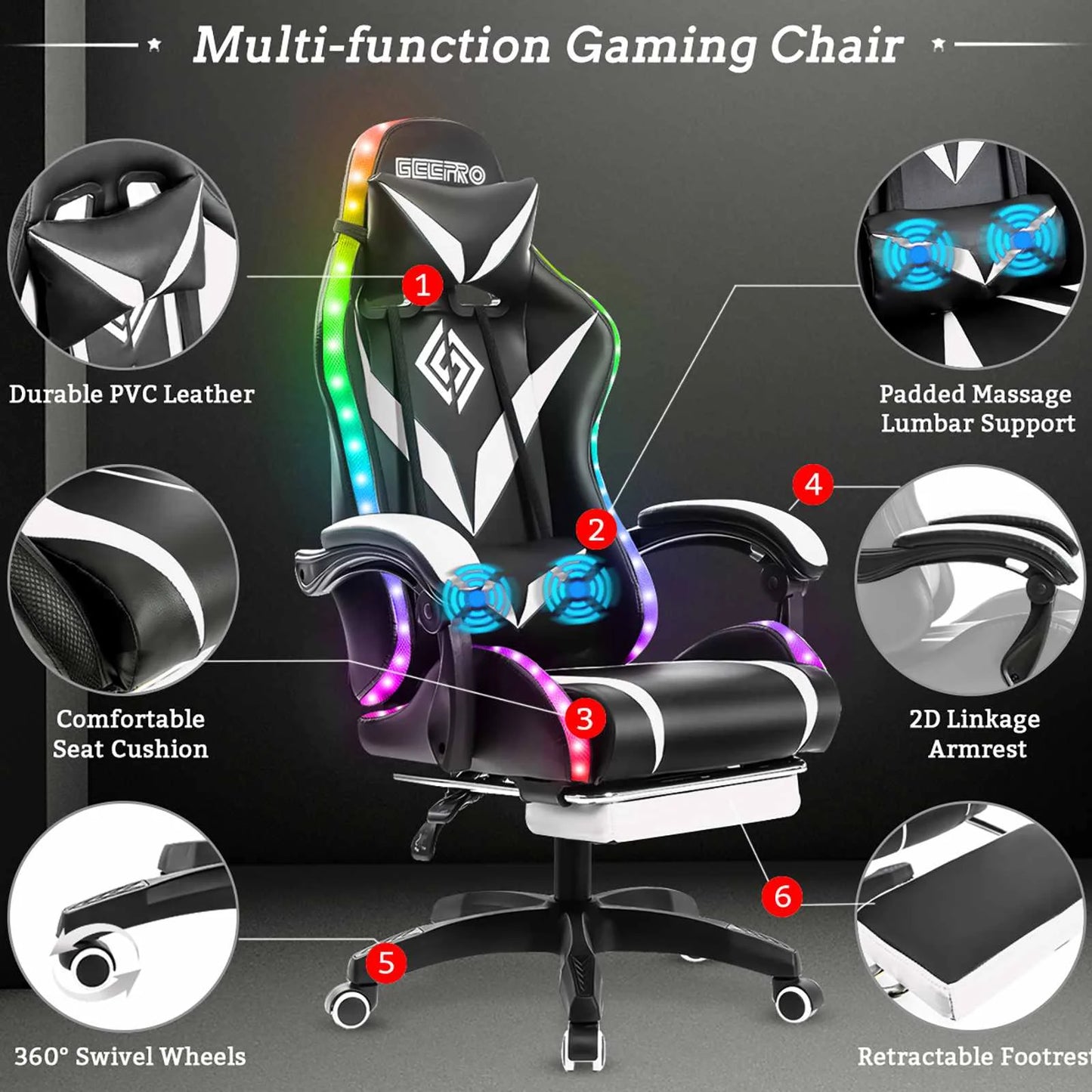 RGB Light Office Chair