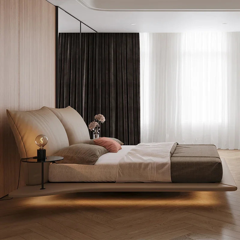 Floating European Luxury Fashionable Wedding Designer High Quality  Double Bed Frame