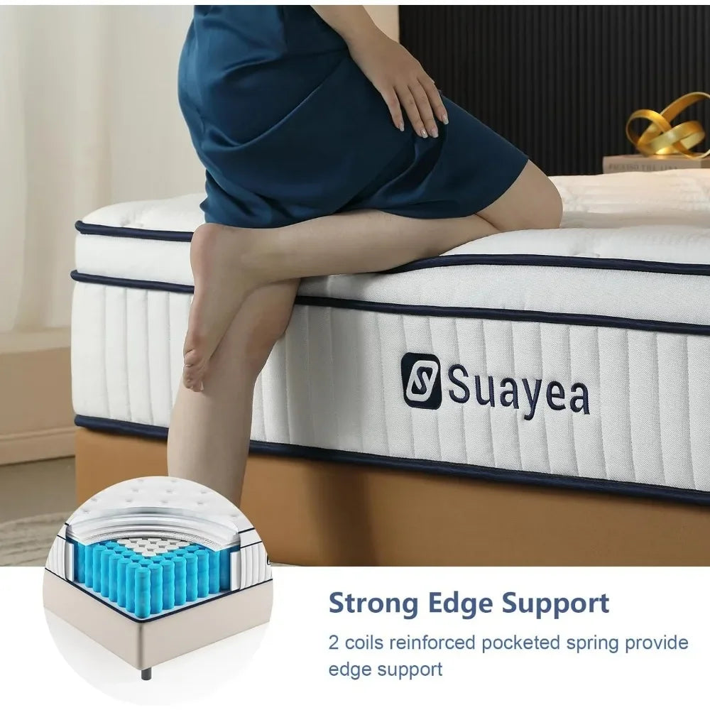 10 Inch King Size Mattress , Ultimate Motion Isolation,, Strength Hybrid