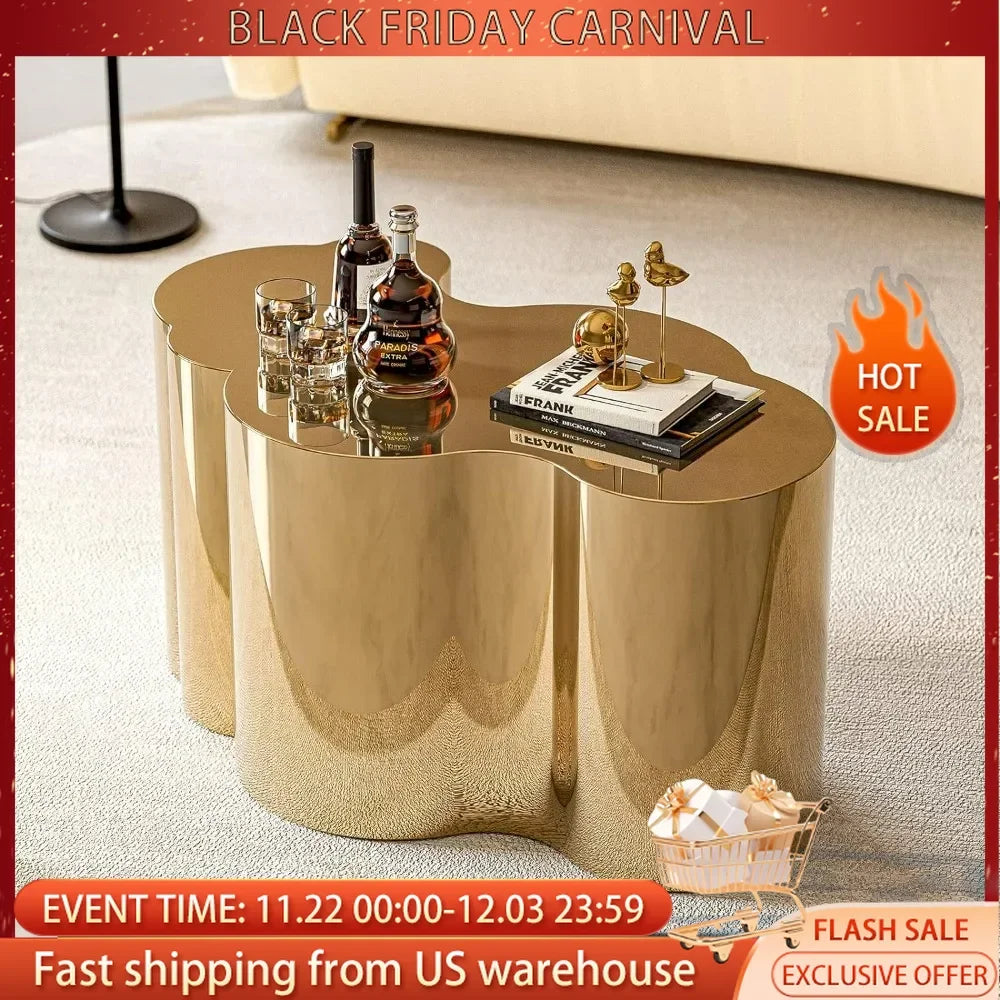 Cloud Fashion Design Accent End Table.small, stainless steel, modern gold