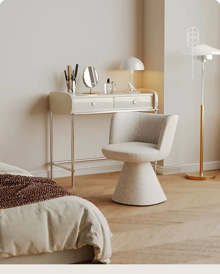 Italian rotatable designer  cream  makeup  chair