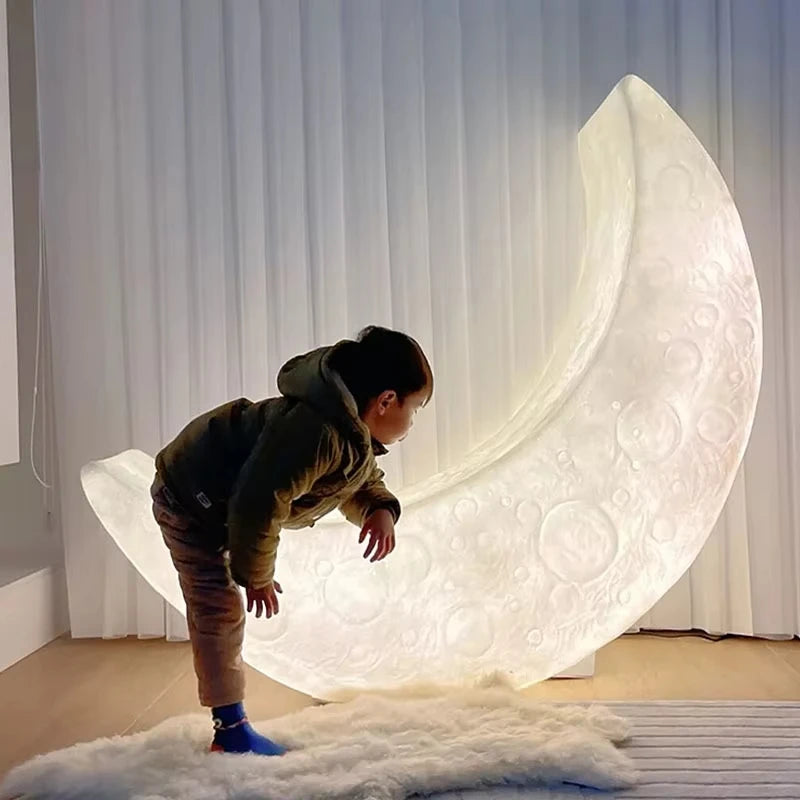 Nordic Creative  Romantic Design Lounge chair, atmospheric Decoration Crescent. Moon Floor Lamp