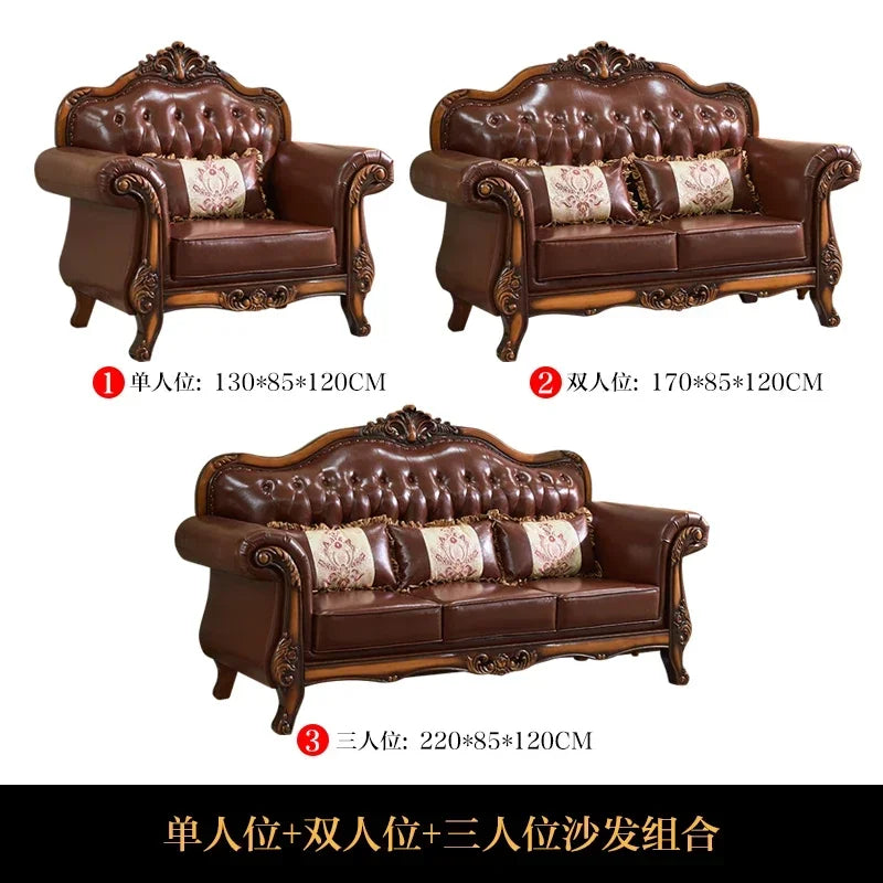 Reception High Back Luxury Vintage Sofas Sectional Soft Leather Designer