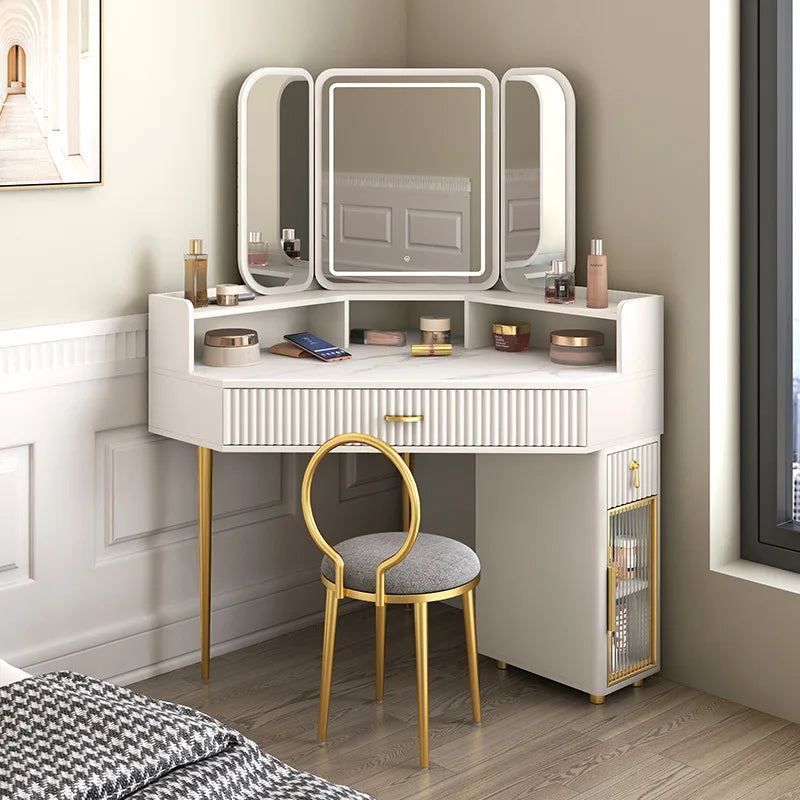 Luxury Solid Wood Dressing & Makeup Tables Modern Triangle Storage Combination Locker