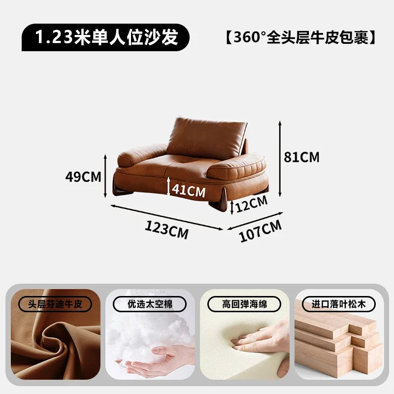 Italiano Brown Relax Unique Reclining Style  Hotel Designer Sofa
