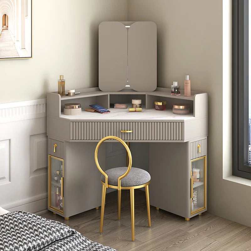 Luxury Solid Wood Dressing & Makeup Tables Modern Triangle Storage Combination Locker