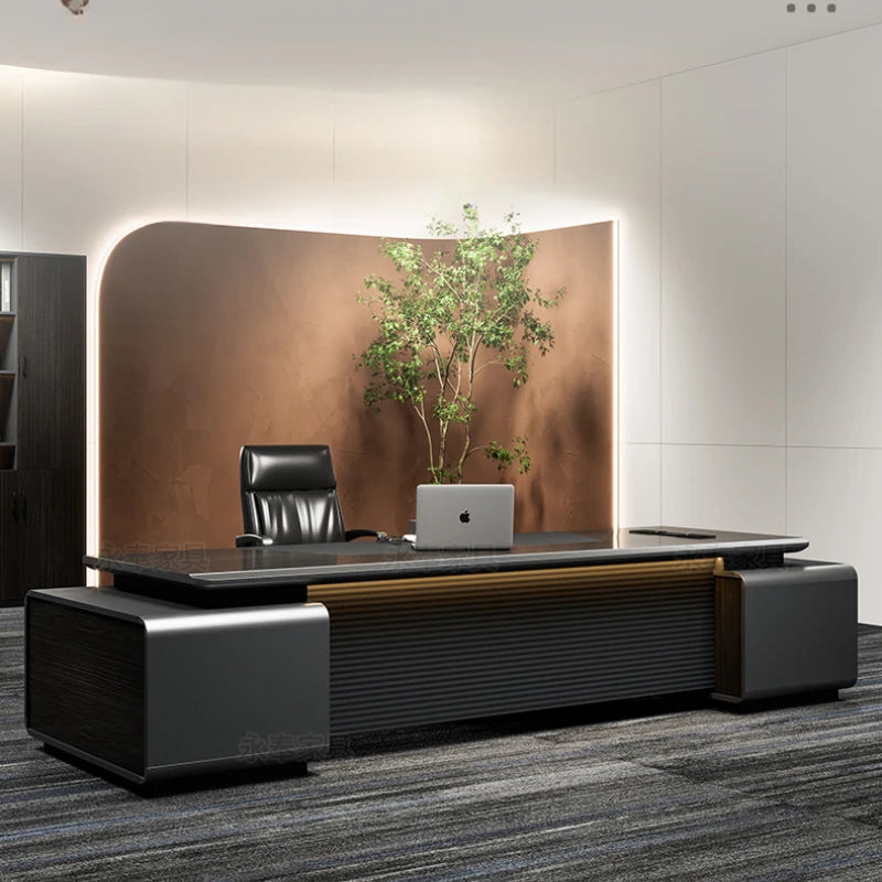 Executive Wooden   Large Wide Base Gaming  Computer Table Cabinet