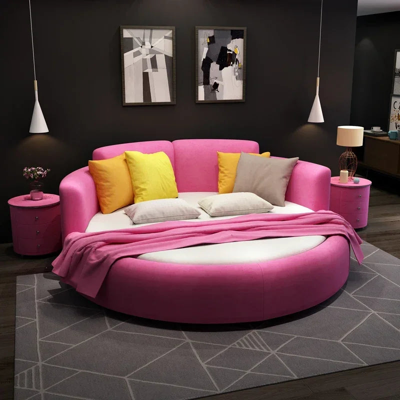 Minimalist European Master Large Modern Fabric Princess Double Bed