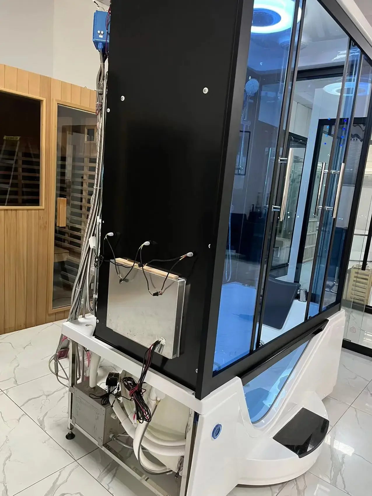 Rectangular shower room, integrated with foot pedal, wet steaming, surfing, massage