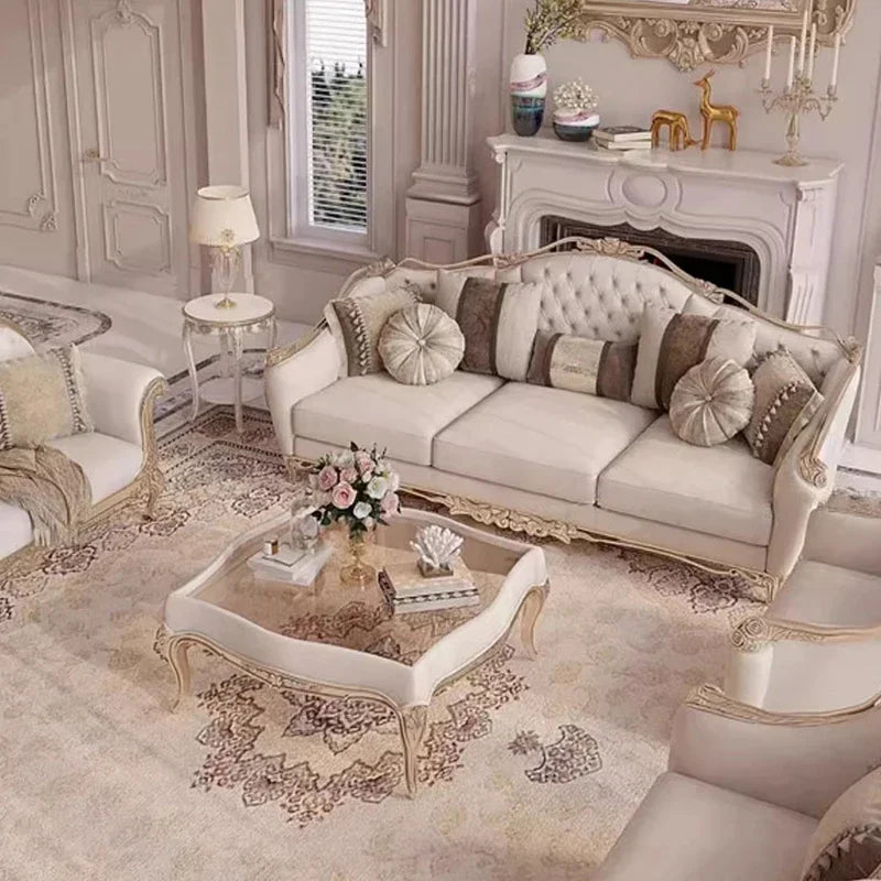Europe Designer Sofa Chair Unique Wood Modern Recliner, Love Seat White Cushion Sofas
