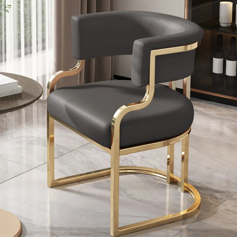 Nordic Banquet Chairs Metal Legs White And Gold Unique Relax Lounge chairs