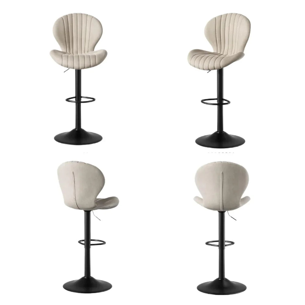 Swivel Bar Chairs, Set of 4 with Backrest