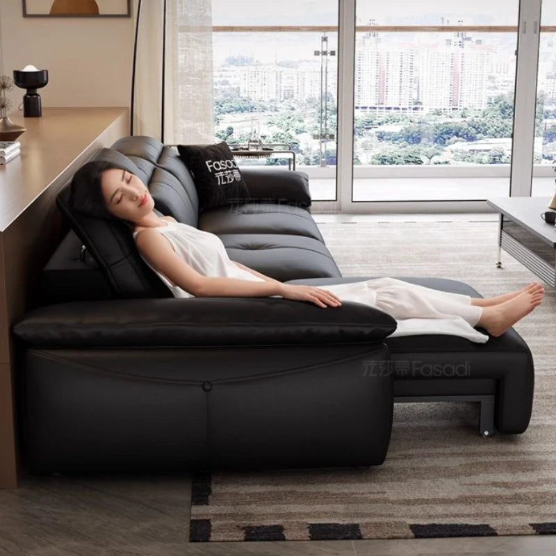 Italian Genuine Leather Luxury Black  3 Seater  Loveseat Sofa  Electric  Recliner
