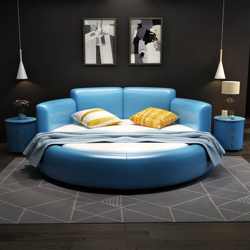 Minimalist European Master Large Modern Fabric Princess Double Bed
