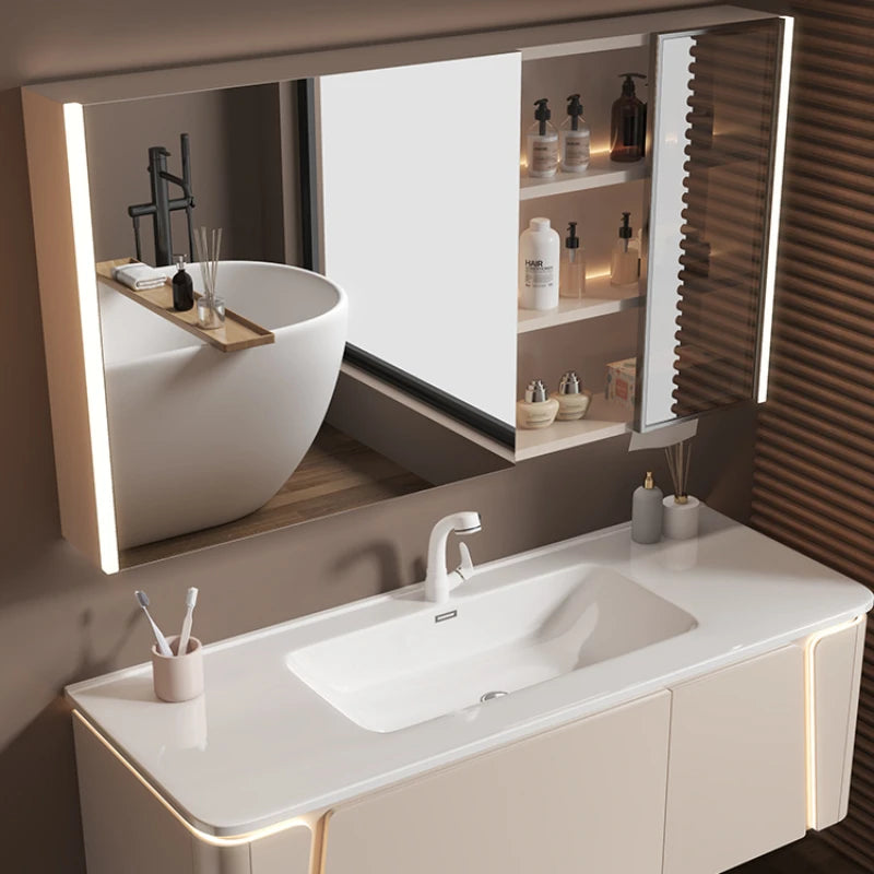 Ceramic Cabinet Combination Rounded Integrated Washbasin Face Master Cabinets