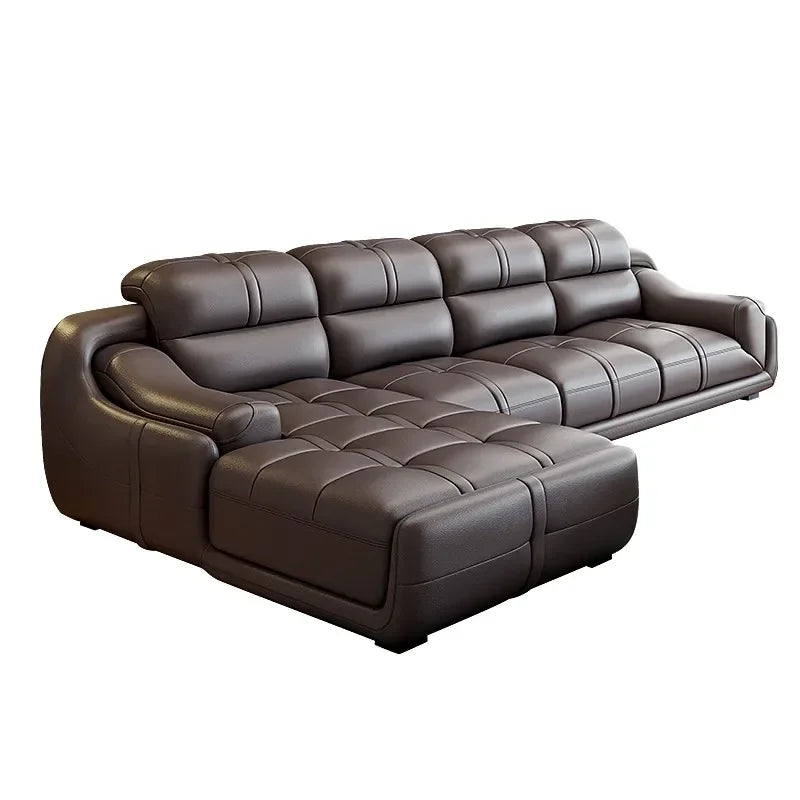Nordic Modern Reclining Designer Large Wood  Brown Armrest design full set sofas