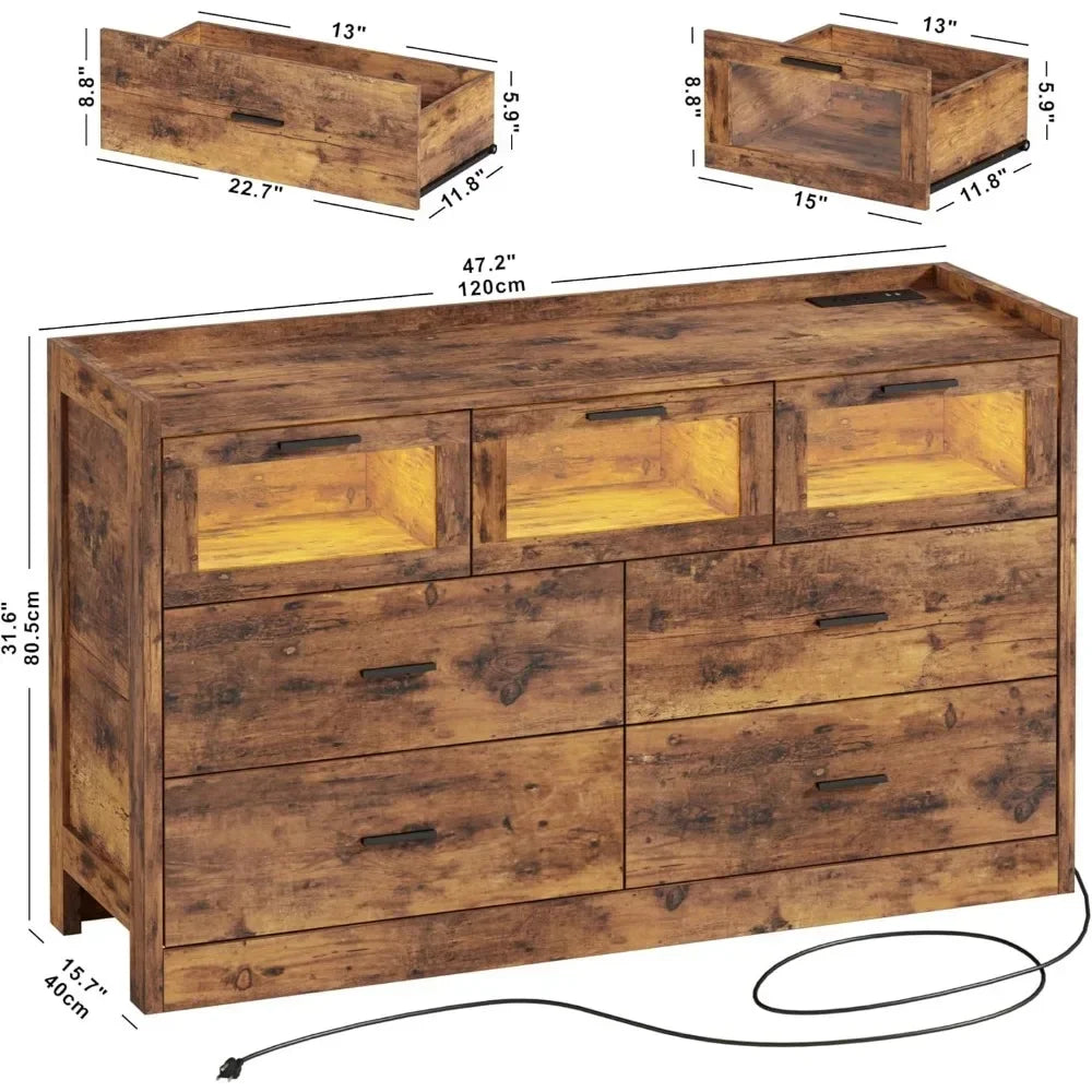 Wood dressers, chests of drawers, makeup table