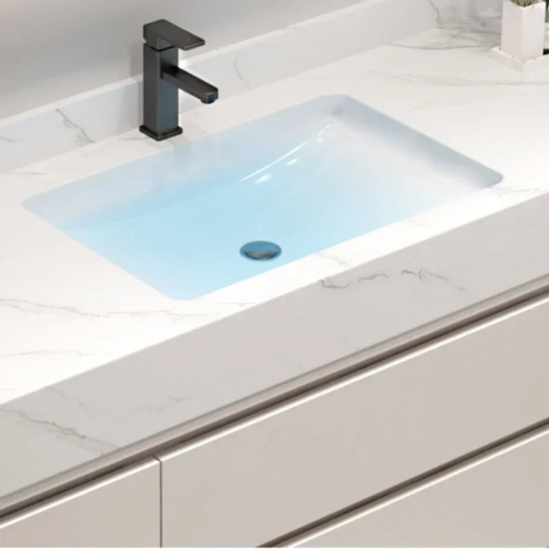 Entrance Make Up Organizer Narrow mirror vanity , washbasin cabinets