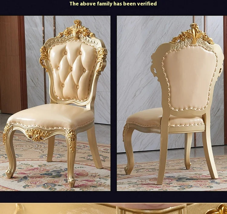 European Gold Vintage Wooden Design Luxury Rectangular Space Saving Table