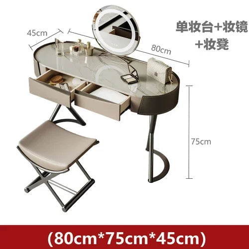 Italian Luxury Modern light Dressing with Mirror, organizer and stool



















l