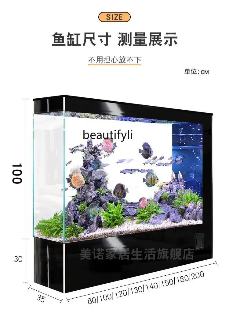 Super White Glass Family Fish Tank  Fully Automatic Medium and Large
