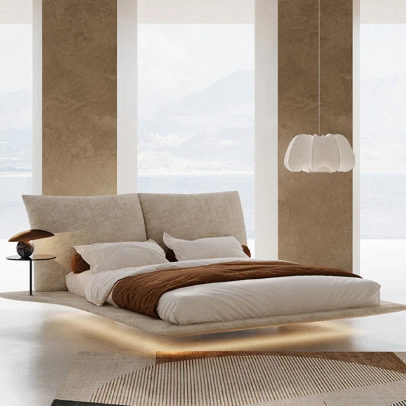 Floating European Luxury Fashionable Wedding Designer High Quality  Double Bed Frame