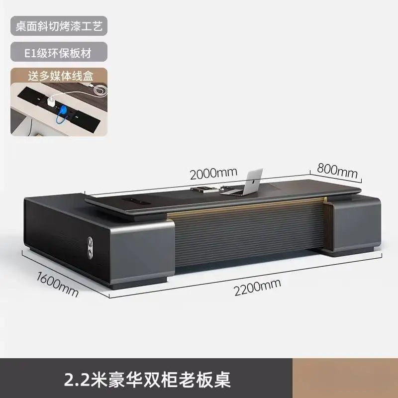 Executive Wooden   Large Wide Base Gaming  Computer Table Cabinet